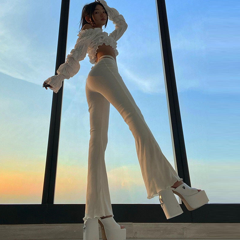 Low Waist, Pure Lace Strap And Buttock Bell Bottoms