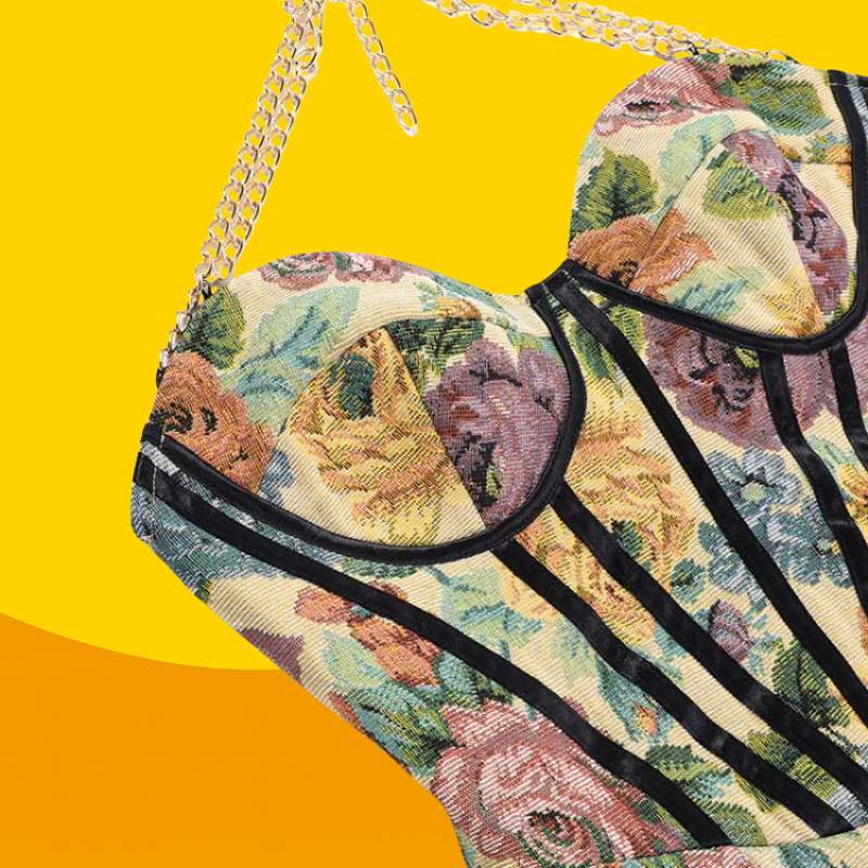 Retro Bloom Corset Dress