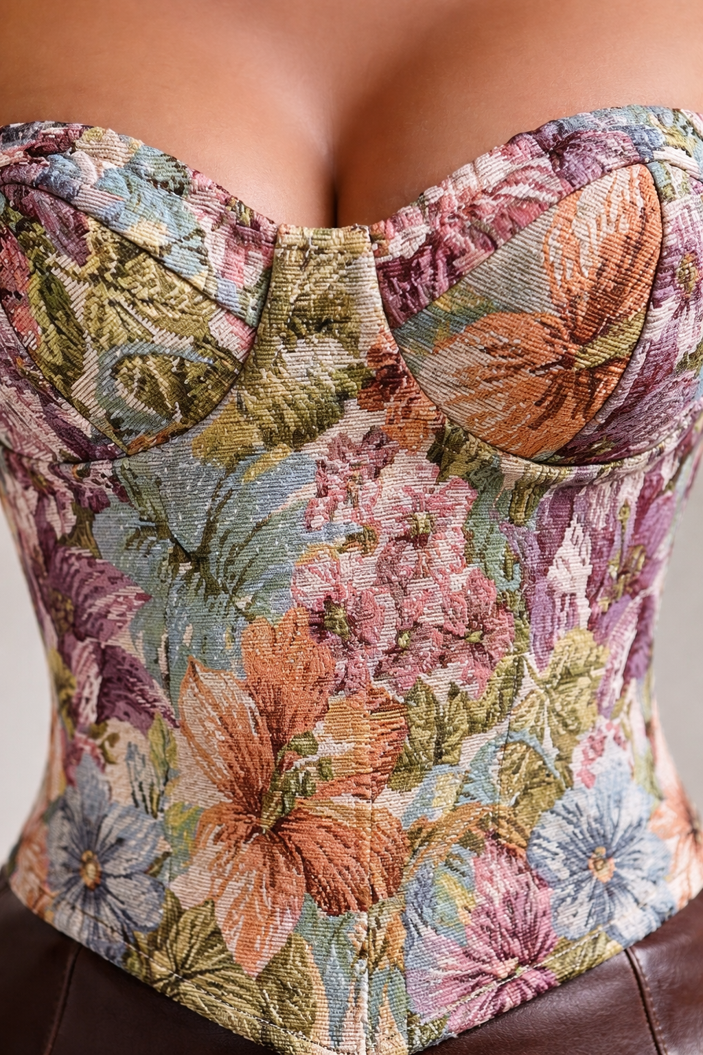 Y2K Floral Print Tube Vest Top With Back-tied Design INS Fashion Crop Corset Tank For Women Clothing