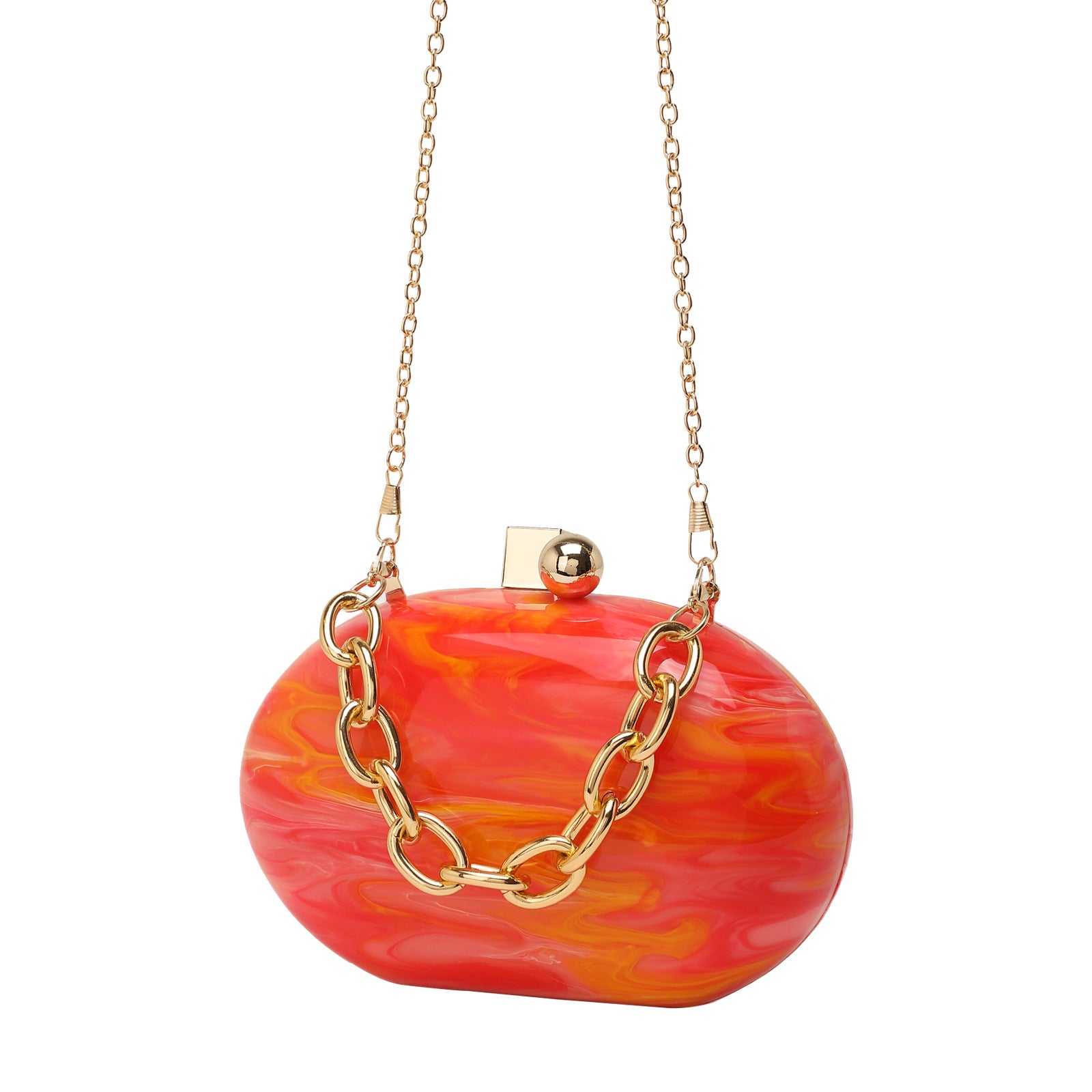 Oval Acrylic Chain Crossbody Shoulder Hand Bag