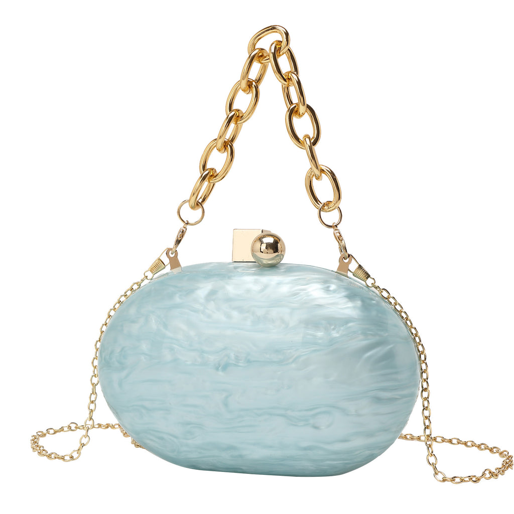 Oval Acrylic Chain Crossbody Shoulder Hand Bag