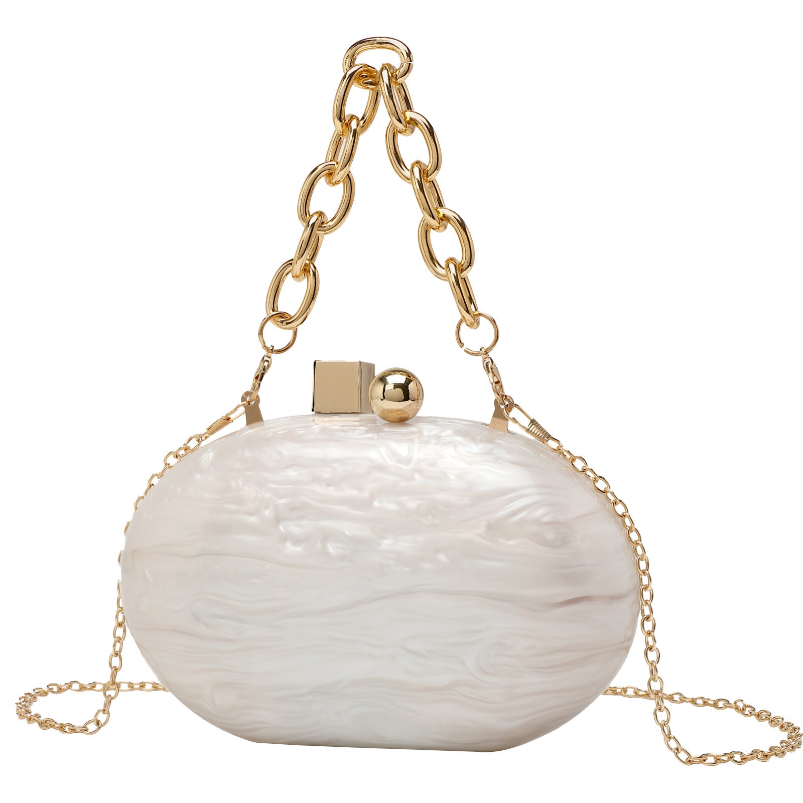 Oval Acrylic Chain Crossbody Shoulder Hand Bag